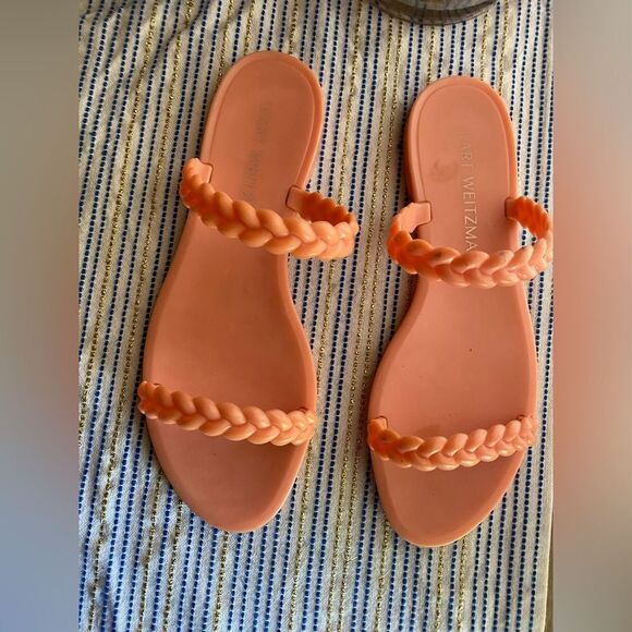 Stuart Weitzman Braida Sawyer Jelly Sandals Apricot Women Sz 10 - Picture 3 of 10